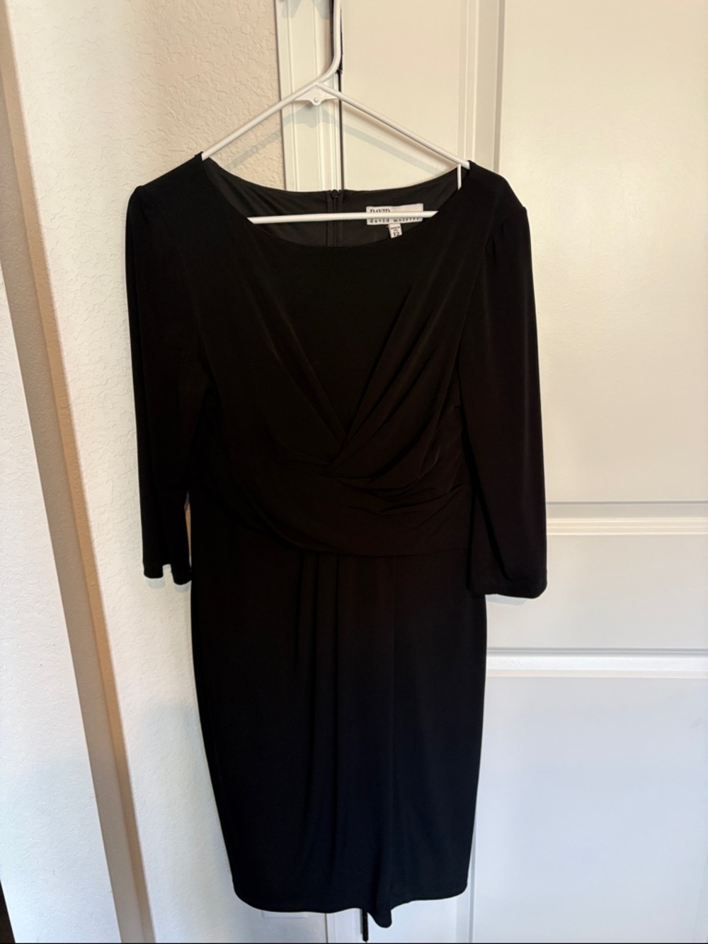 David Meister Black Long Sleeve Dress